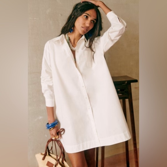 Sezane Dresses & Skirts - Sezane Maxine Shirt Dress Oversized Organic cotton LARGE